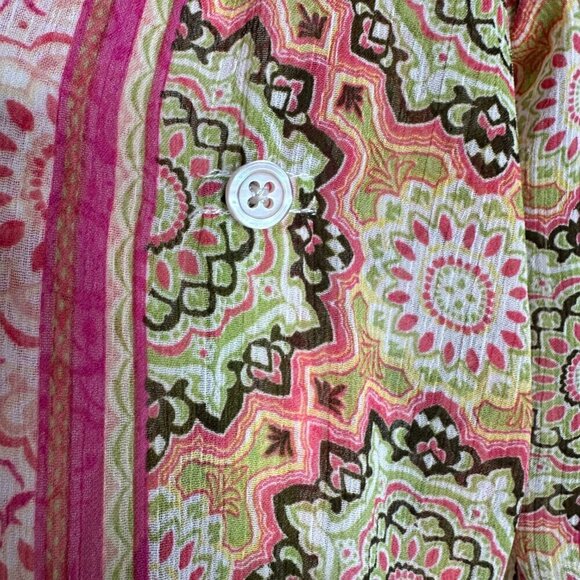 Kut from the Kloth Shirt button up floral Size XS Sheer Long Sleeve - Picture 7 of 13